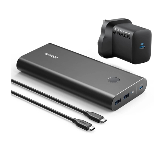 پاوربانک انکر مدل PowerCore+ 45W ظرفیت 26800 میلی‌آمپر به همراه شارژر دیواری انکر مدل B1376